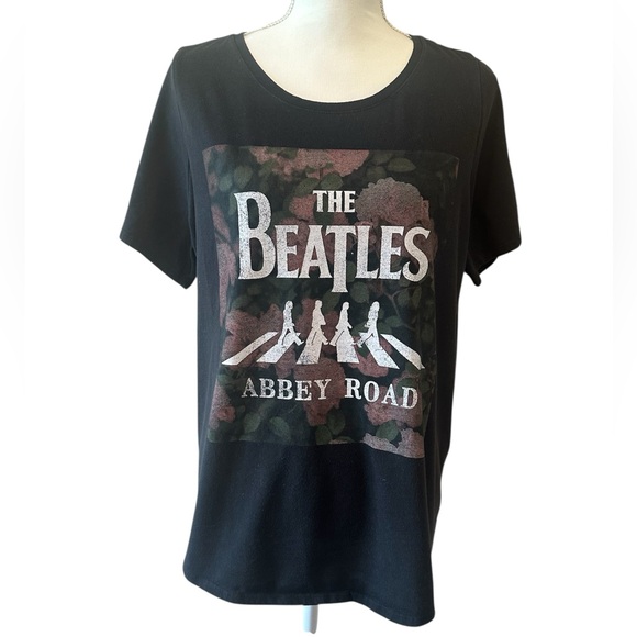 The Beatles Abbey Road Graphic T-Shirt EVRI Black Plus Size 0X - Picture 1 of 7